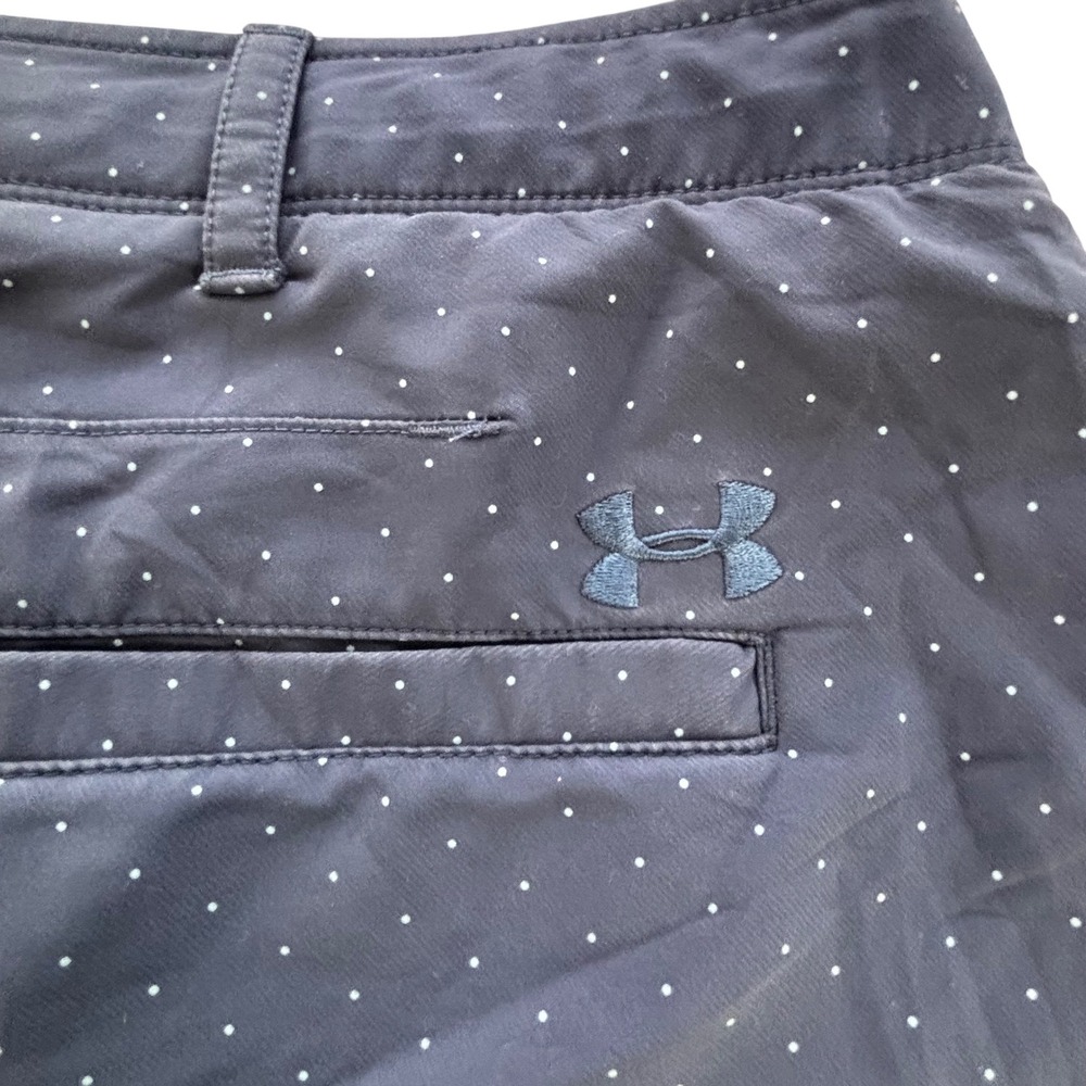 Under Armour Golf Shorts Mens 40 Navy Polka Dot HeatGear Preppy